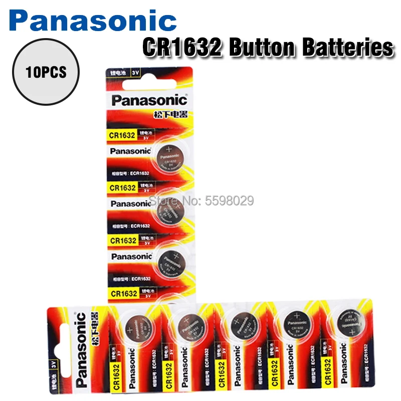 Кнопочная ячейка PANASONIC CR1632 10 шт./лот 3 в литиевые батареи CR 1632 для часов игрушек