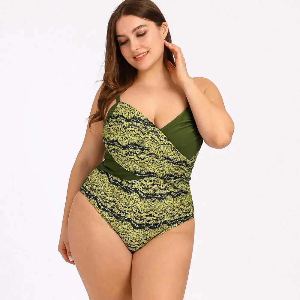 Сексуальный сдельный купальник большой Размеры принт купальники Для женщин