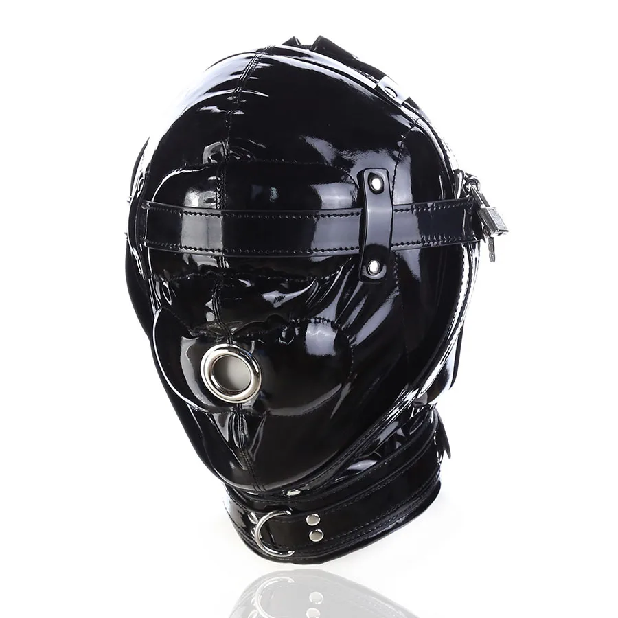 SM Leather Padded Hood Blindfold,Head Harness Mask Gag, BDSM Bondage ,Sex Toys For Couples Accessories