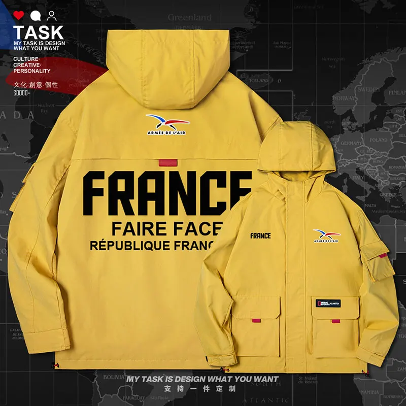 

France French Republic FRA FR men jacket hooded air force logo army fan mens jackets trench coat men clothing autumn clothes