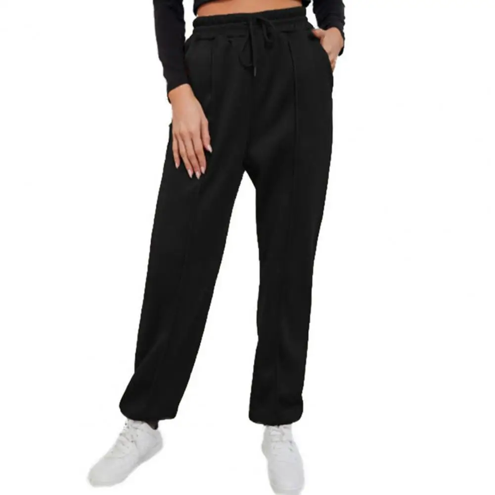 

Casual Women Pants Solid Color Drawstring Autumn Winter Lace-up Thicken Pockets Sweatpants for Daily Wear Women Clothes xxl