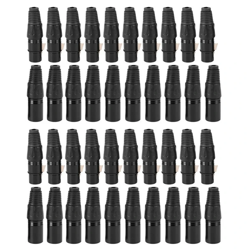 

40Pcs 3Pin Xlr Male To Female Microphone Extension Cable Microphone Cables Plug Audio Socket Mic Connector Adapter
