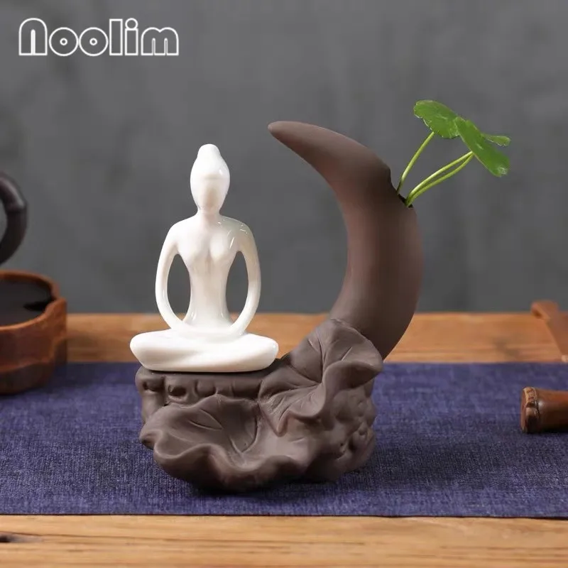 Креативный белый фарфоровый горшок для йоги цветочный лотос пруд ручная работа
