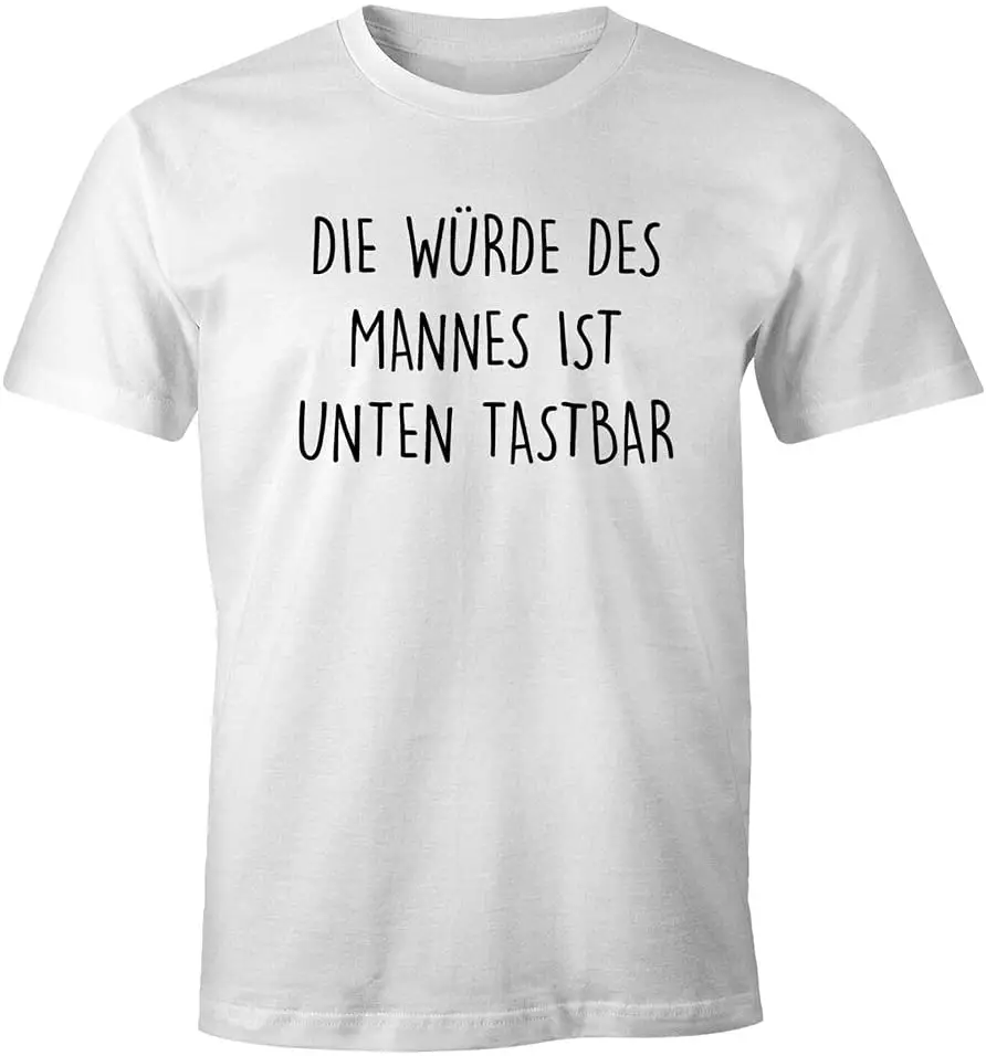 

Funny Mens T Shirt with Slogan The Dignity of Man Is Below