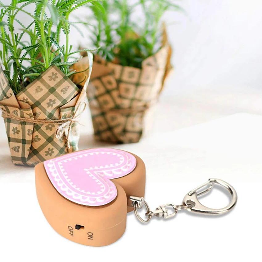 

Mini Heart Shape Personal Alarm Protection Girl Women Safety Self Defense Alarm 125dB Loud Anti-Attack Security Keychain Alarm