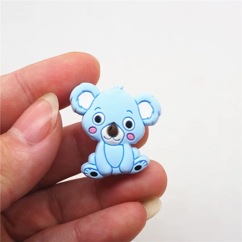 Chenkai 10 шт Силиконовые Бусины Единорог DIY детское животное коала кошка Фламинго пустышка сенсорные ювелирные изделия подарок Игрушка аксессуары