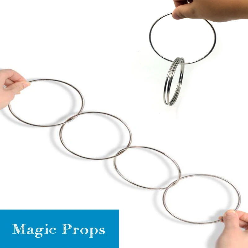 4 pcs classic magic toy metal ring link hoop fun tricks play props tools close-up supplies | Игрушки и хобби