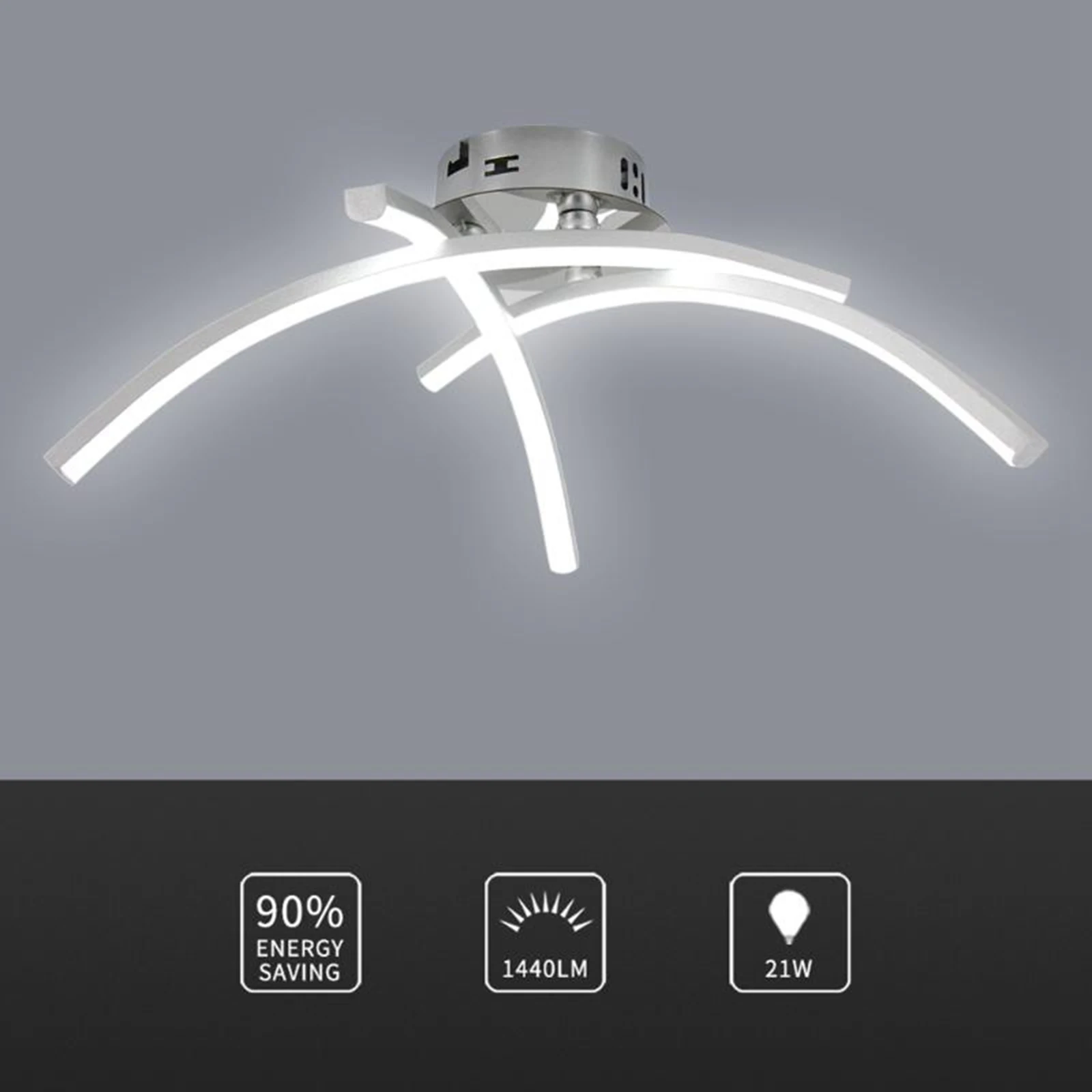 

Modern Trigeminal LED Ceiling Light Chandelier Lamp Bedroom Kitchen Lighting