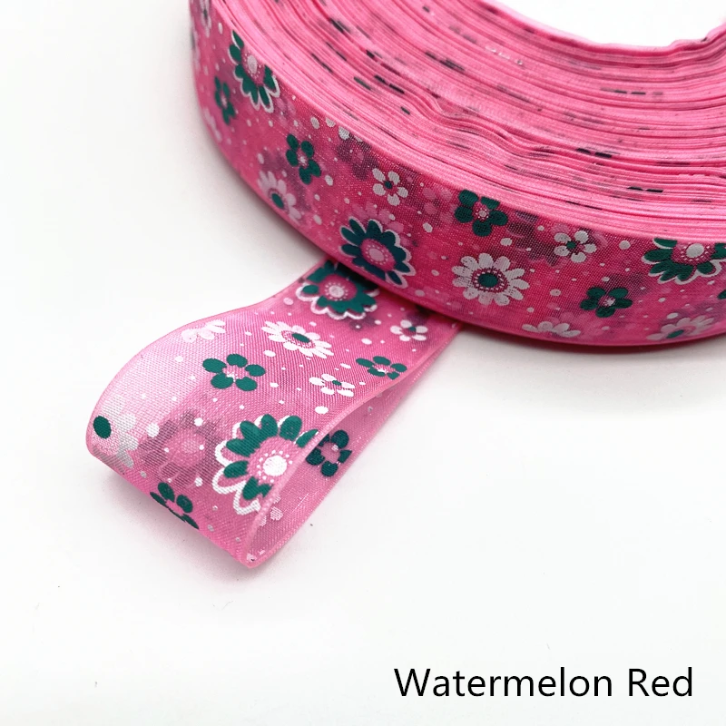 Ленты из органзы с цветочным принтом 5 ярдов 25 мм|Ленты для шитья| |