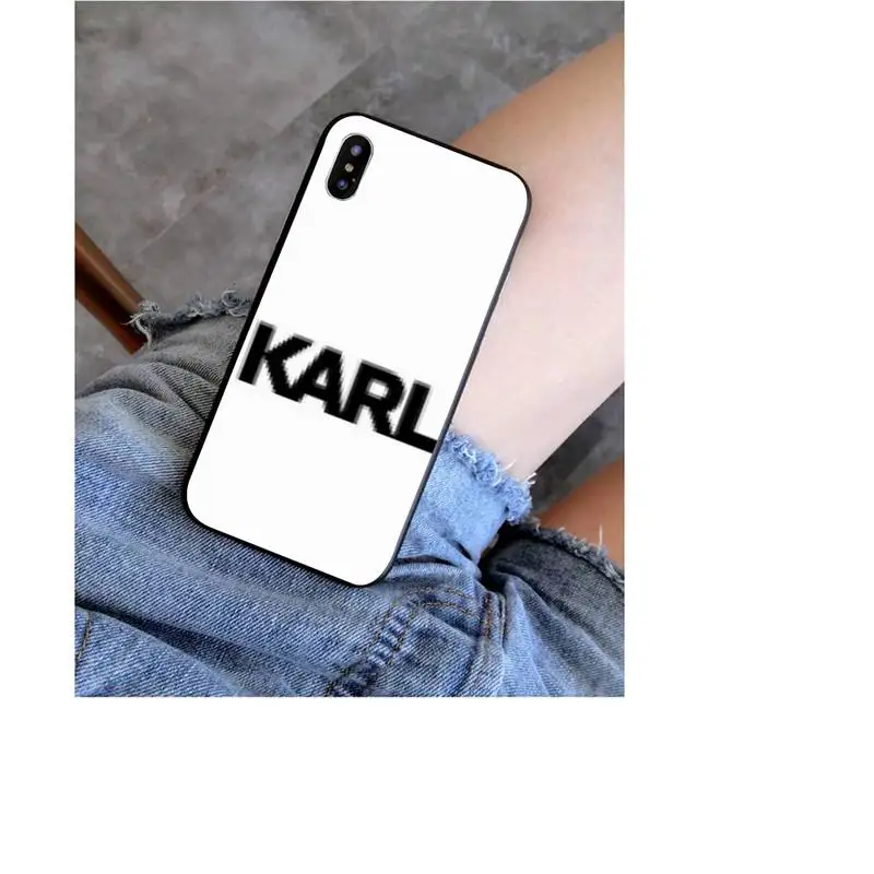 

ZFGHSHYQ Fashion Brand Designer KARLs Black TPU Phone Case For Iphone 6 6s 7 8 Plus XR X XS 11 12 Pro Mini