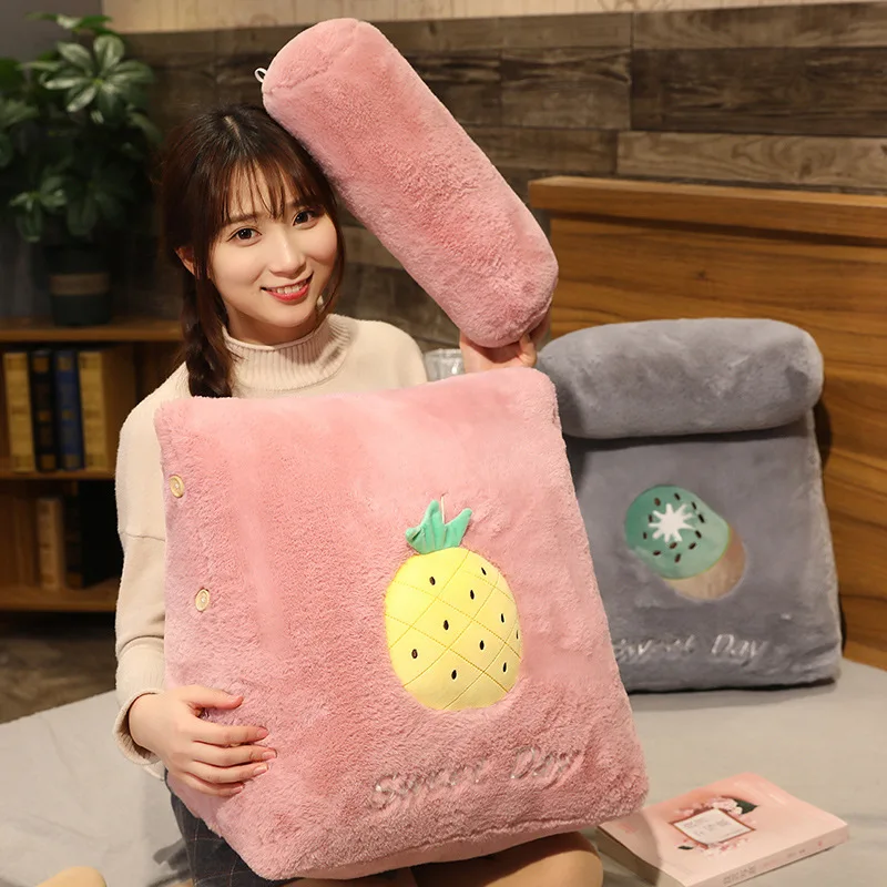 Имитация кроличьего меха фрукты треугольная Подушка поясничная поддержка эркер