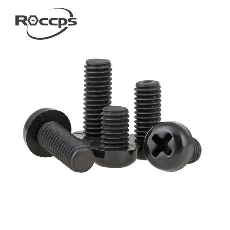 10 шт./лот пластиковый нейлоновый винт с круглой головкой черный цилиндрической