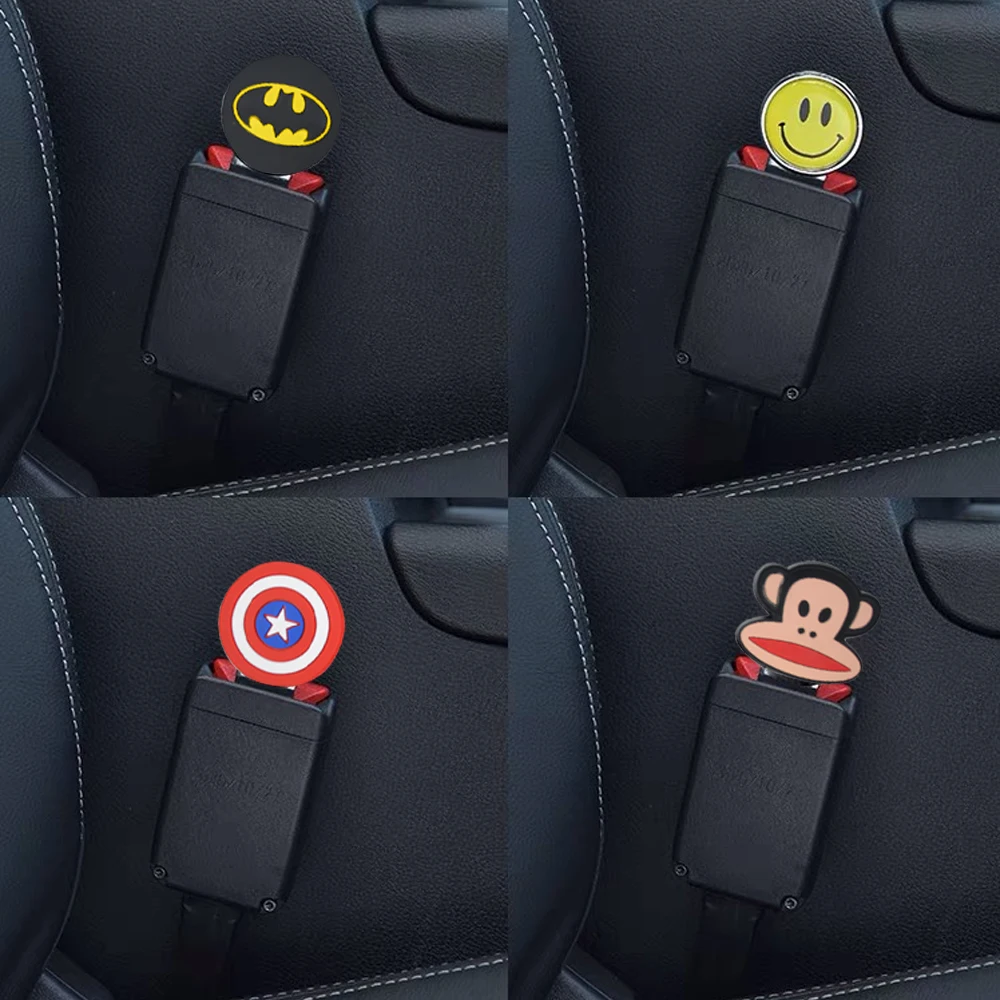 

Safety Belt Buckles Car Seat Alarm Canceler Stopper Plug Cartoon Cute Clip Insert Socket Seatbeltts Lock Buckle Car Accessories