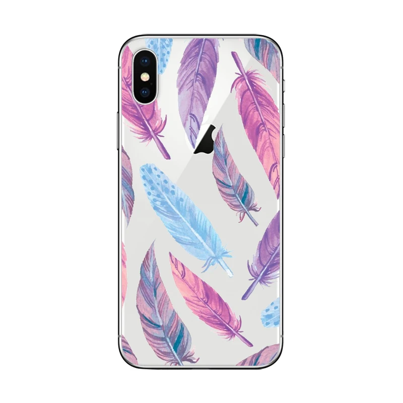 Ciciber Модный чехол с перьями для Apple iPhone 11 Pro Max X XR XS MAX 7 8 6 6s Plus 5 SE чехлы телефонов из