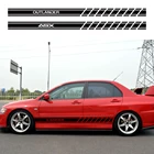 Наклейки для Mitsubishi Lancer 10 3 9 EX Outlander 3 ASX L200 Ralliart, наклейки на боковую дверь автомобиля, в полоску, автомобильные аксессуары