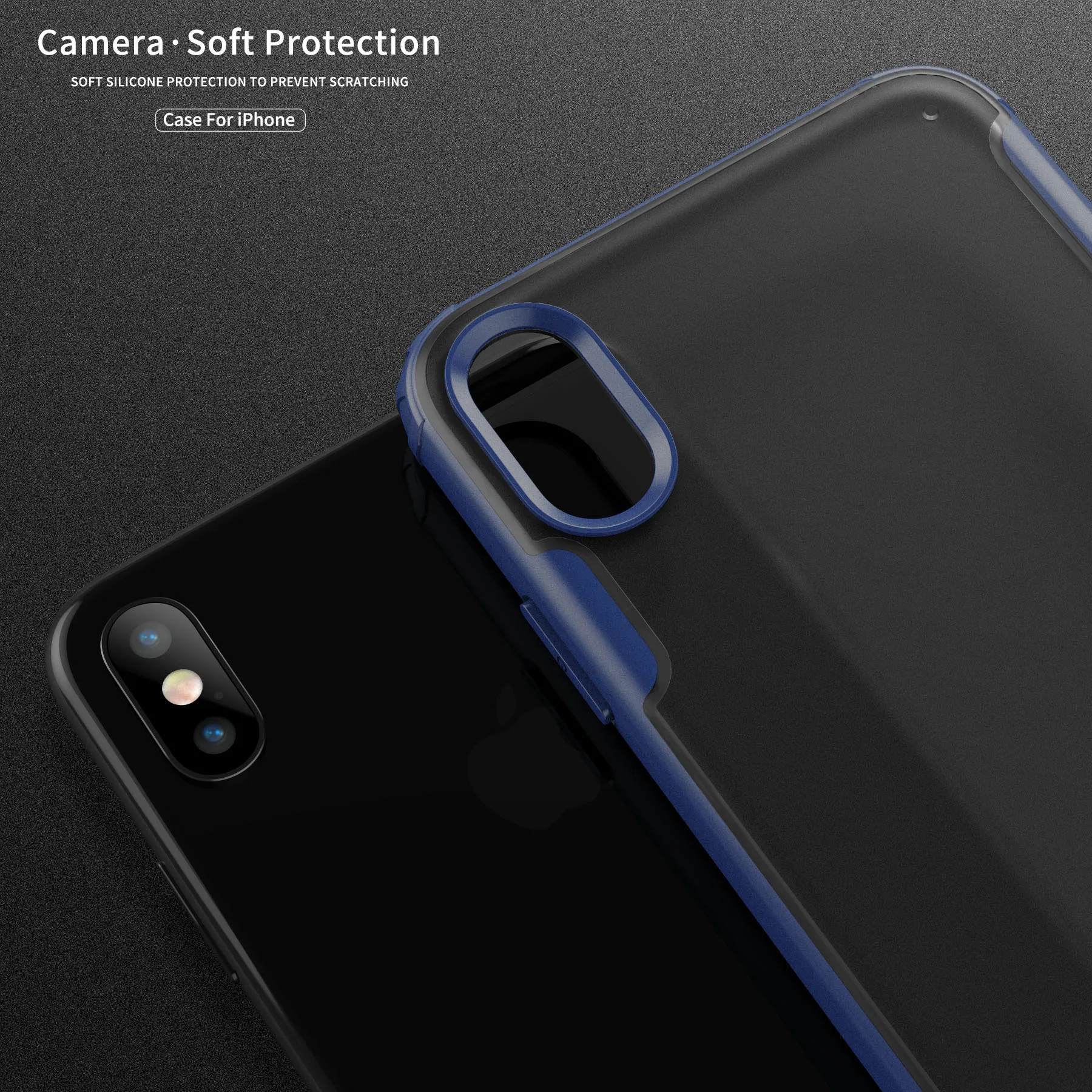 Для iPhone Xs MAX XR 8 7 Чехол Ультра тонкий прозрачный PC задняя крышка с Резиновый ТПУ бампер, противоударный чехол