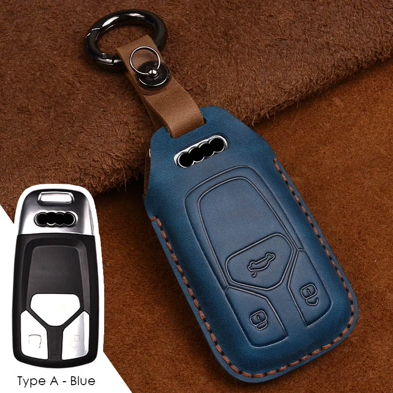 

Genuine Leather Smart Car Key Cover Case Bag for Audi A4L A5 Q5L Q7 A7 A8L A6L