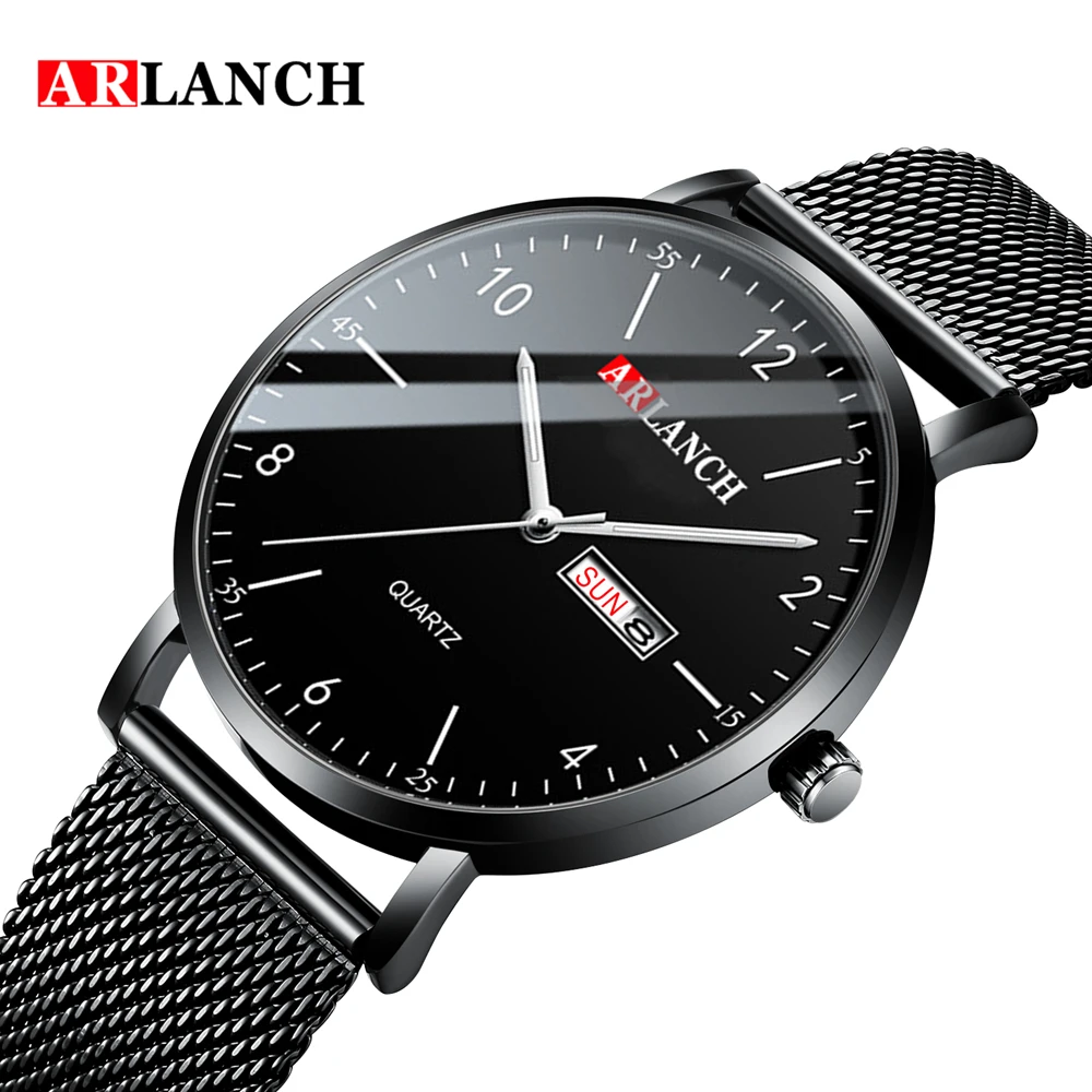 ARLANCH модные часы с календарем отображение недели старшеклассники кварцевые