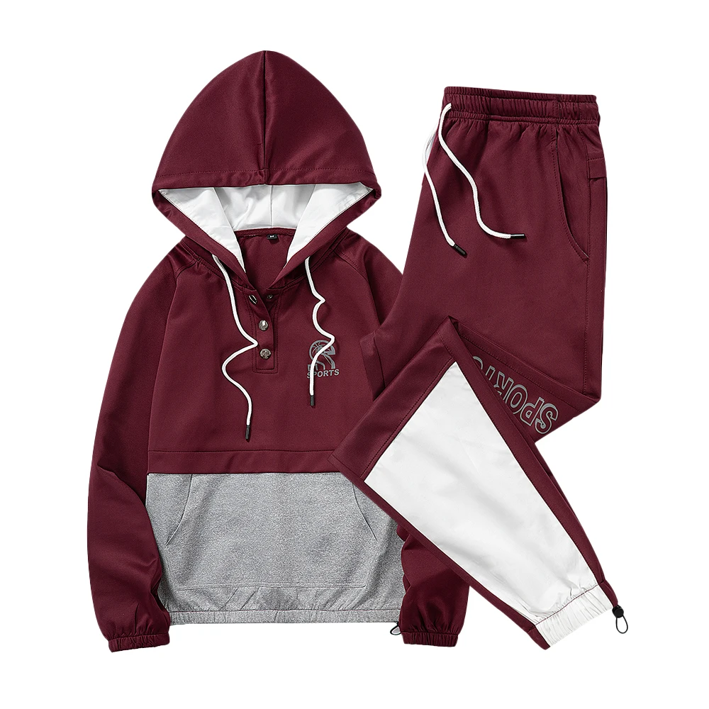 

2021 Spring and Autumn New Simple Loose Sportswear Suit Men's Trendy Youth Casual Sweater Hoodie Suit Men