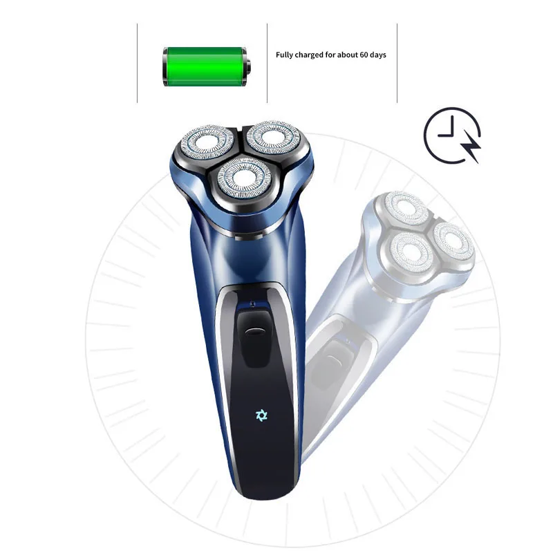 

Men's Electric Shaver - Corded and Cordless Rechargeable 3D Rotary Shaver Razor for Men with -Up Sideburn Trimmer Wet and Dry