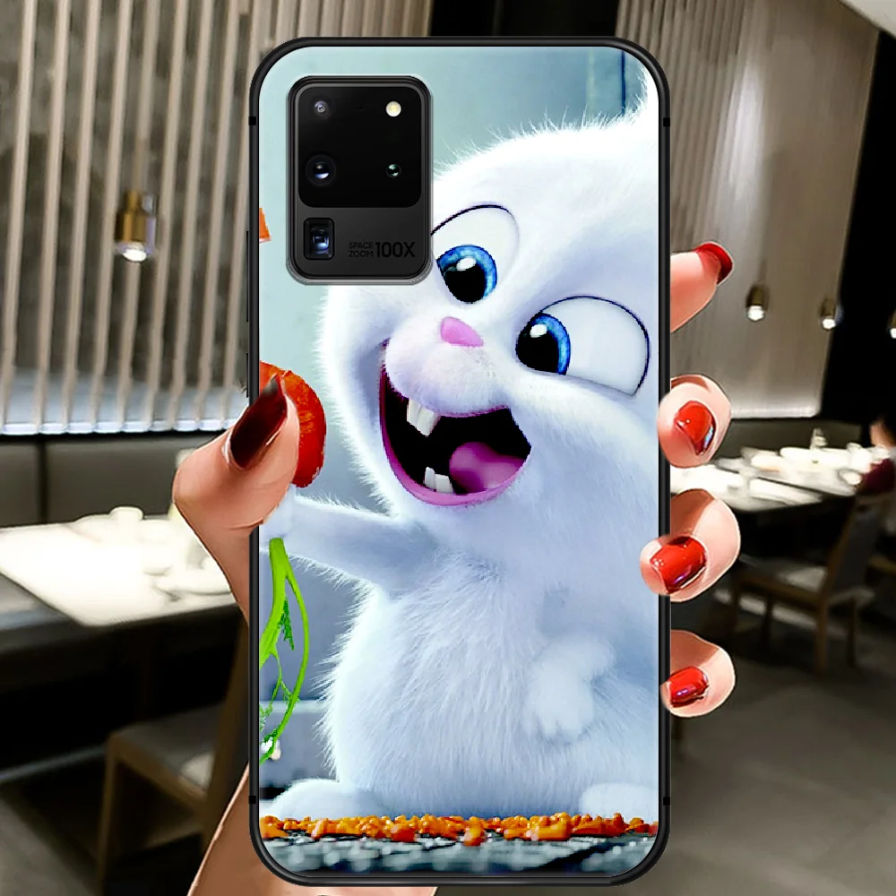 

Cute Secret of Pet White Rabbit Phone Case Cover Hull For Samsung Galaxy S 6 7 8 9 10 e 20 Edge Uitra Note 8 9 10 Plus black