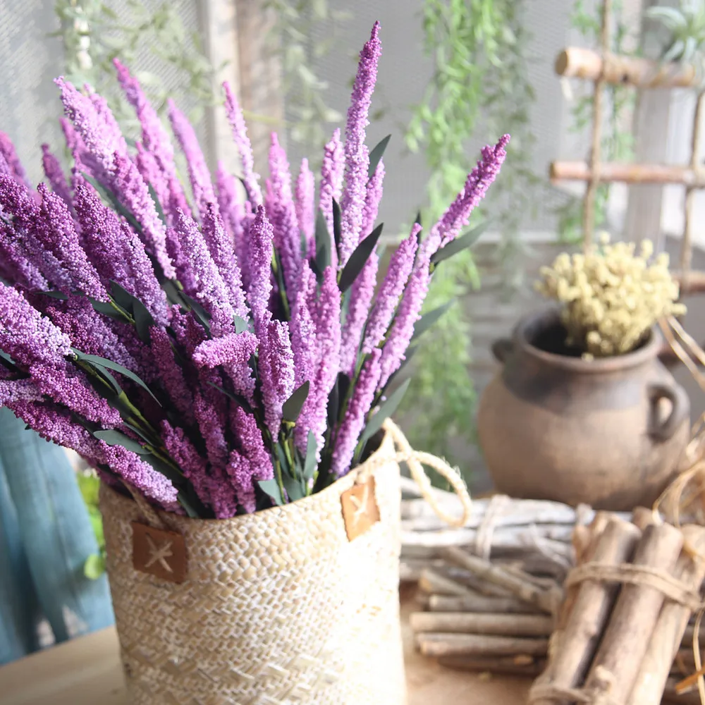 2019 12 головок Искусственные из ПЭ бледно лиловый искусственный цветок для свадьбы