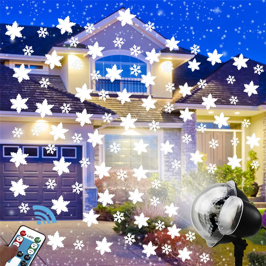 

Christmas Projector Lights LED Landscape Projection Moving Snowfall Light Christmas Snowflake Rotating Projectors Spotlights