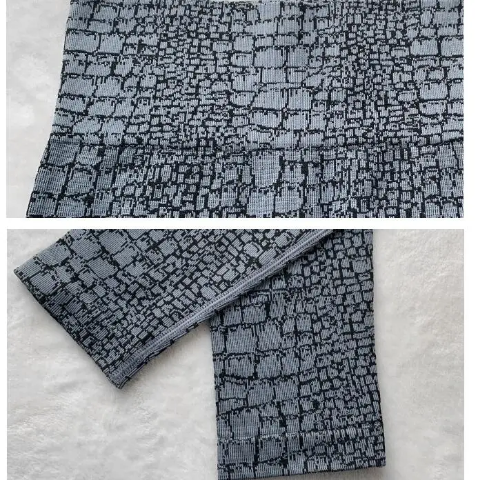 

Pad Seamless Women Crocodile Yoga Set Ladies Sports Bra Leggings 2Pcs Active Suit GYM Clothing Fitness Workout Sportwear