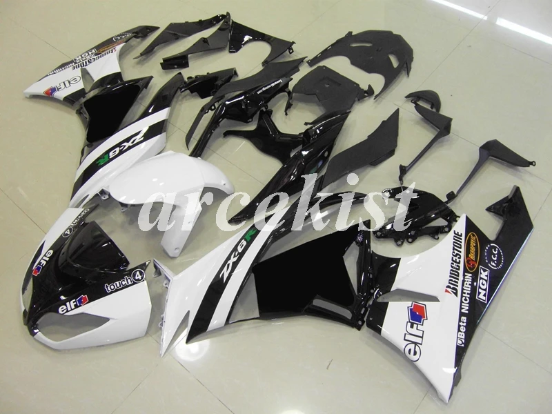 

Injection Mold New ABS Motorcycle Fairings Kit Fit for Kawasaki Ninja ZX-6R 636 2009 2010 2011 2012 bodywork set White