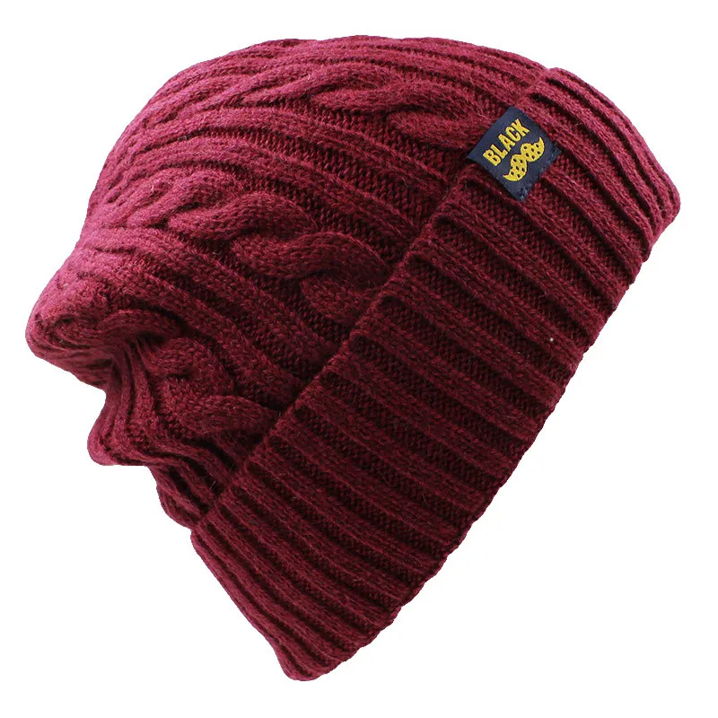 

ALTOBEFUN Men's Knit Skullies Winter Hat Caps Faux Fur Knitted Hat Men Beanies Warm Baggy Bonnet Hat For Men Women Beanie BHT046