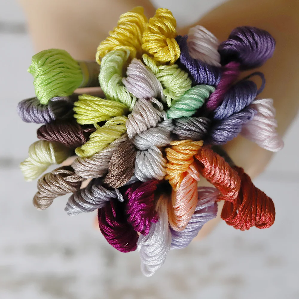 Мулине хлопковое двойное мерсеризованное 35 цветов нитки для вышивания крестиком