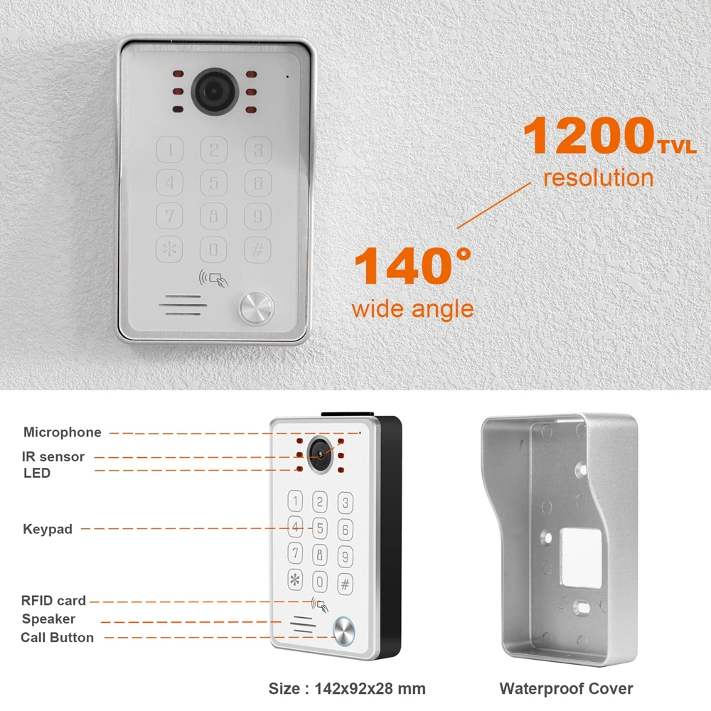 Видеодомофон HomeFong для дома проводной видеодомофон с датчиком движения запись