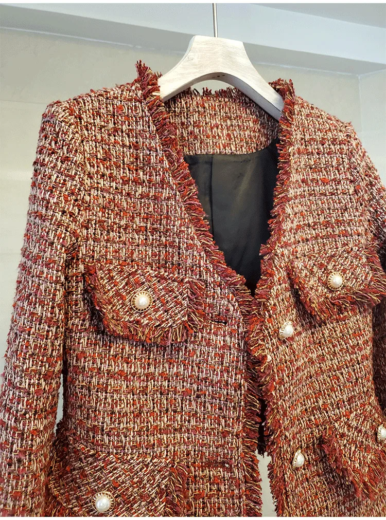 HAMALIEL весенние женские твидовые куртки новый бренд Дамская отбеленная шерсть с