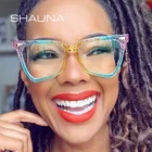 Оправа для оптических очков SHAUNA, ретро-оправа кошачий глаз с заклепками и защитой от синего света