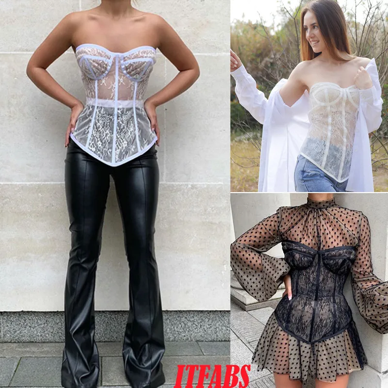 Сексуальный женский кружевной сетчатый прозрачный бюстгальтер AA без бретелек