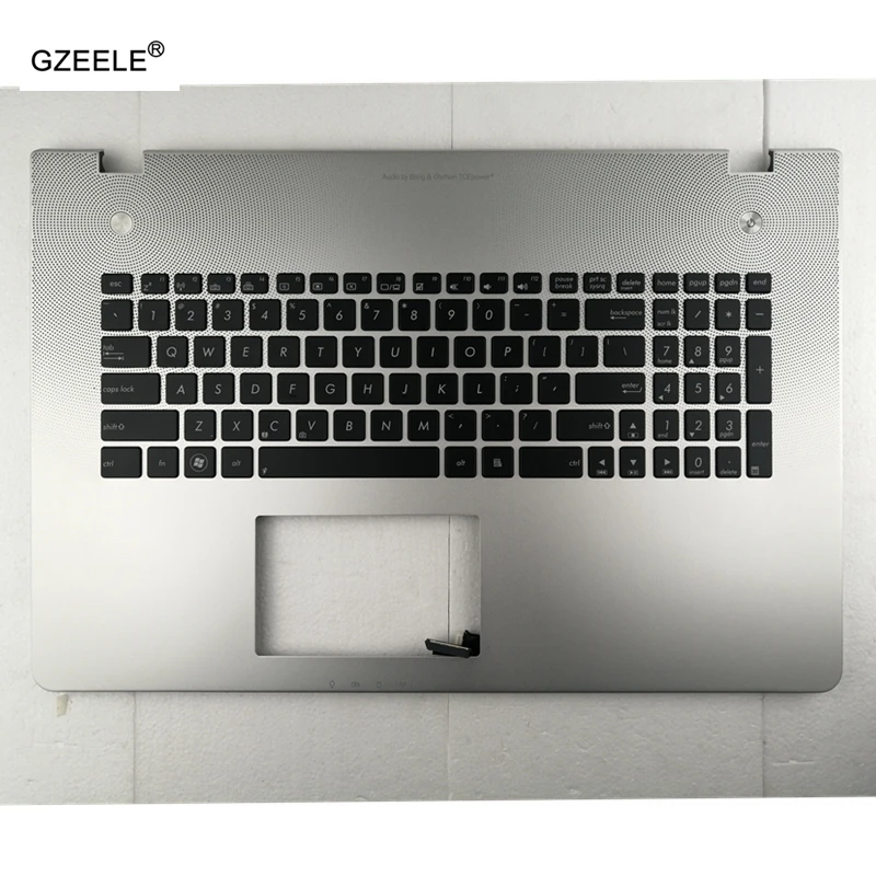 US/FR Клавиатура для Asus N76 N76VB N76VJ N76VM N76VZ серебристый верхний чехол ноутбука Упор рук