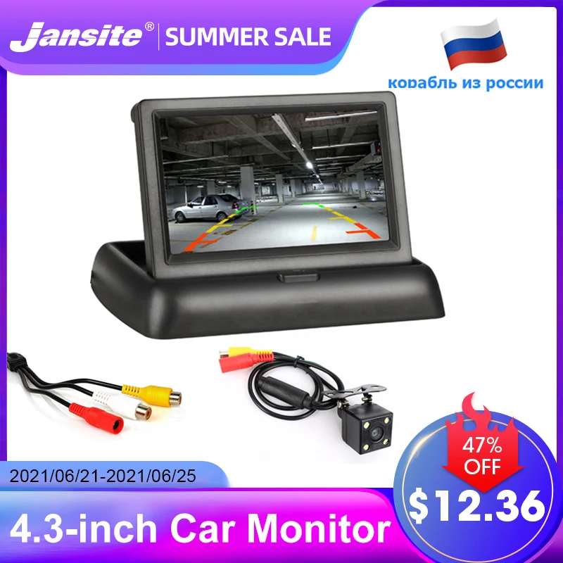 Jansite 4 3 дюймовые автомобильные мониторы TFT LCD Автомобильный монитор заднего вида