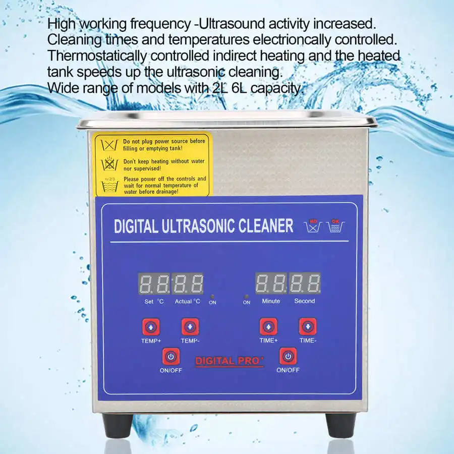 

1L Digital Ultrasonic Cleaner Heated Stainless Ultra Sonic Cleaning Machine for Electronic products eyeglasses jewelry watch