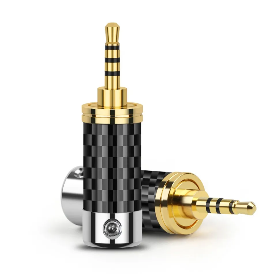 

2.5mm Jack Audio Adapter 4 Pole Stereo Carbon Fiber Gold Plated Earphone Plug 4.0mm/7.2mm Wire Connector For AK320 380 Headphone