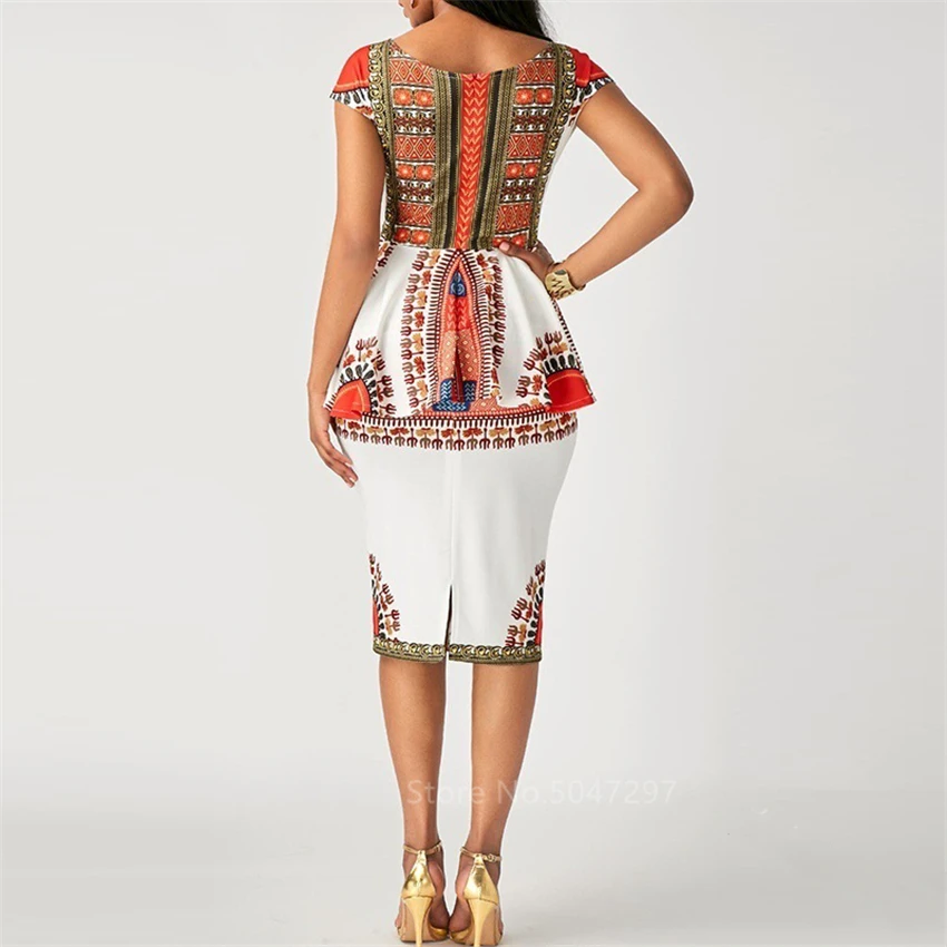 

African Dresses for Women 2020 News Ankara Dashiki Print Top Skirts Ladies African Clothes Streetwear Robe Africaine Vestidos