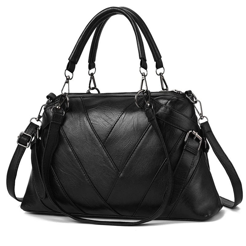 

Luxury Patchwork Handbag Women PU Leather Handle Bag Fashion Brand Crossbody Bag Designer Large Capacity Shoulder Bag