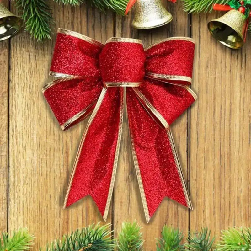 New Ribbon Christmas Decoration Bow pendant ornaments Santa Claus bell of Christmas tree Bows Christmas decorations trees
