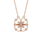 Креативное магнитное складное ожерелье в форме сердца с четырехлистным клевером популярный дизайн ювелирных изделий для ношения двумя способами необычные подарки
