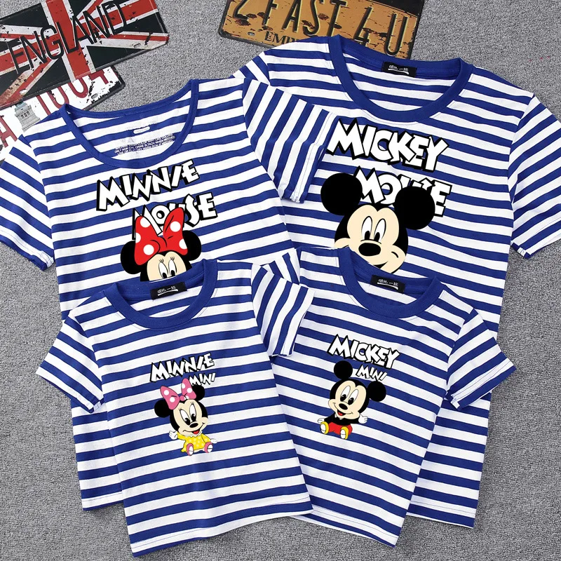 Disney Summer Matching Mother Daughter Clothes Mickey Minnie Print Family Look Parent-child Outfit | Мать и ребенок