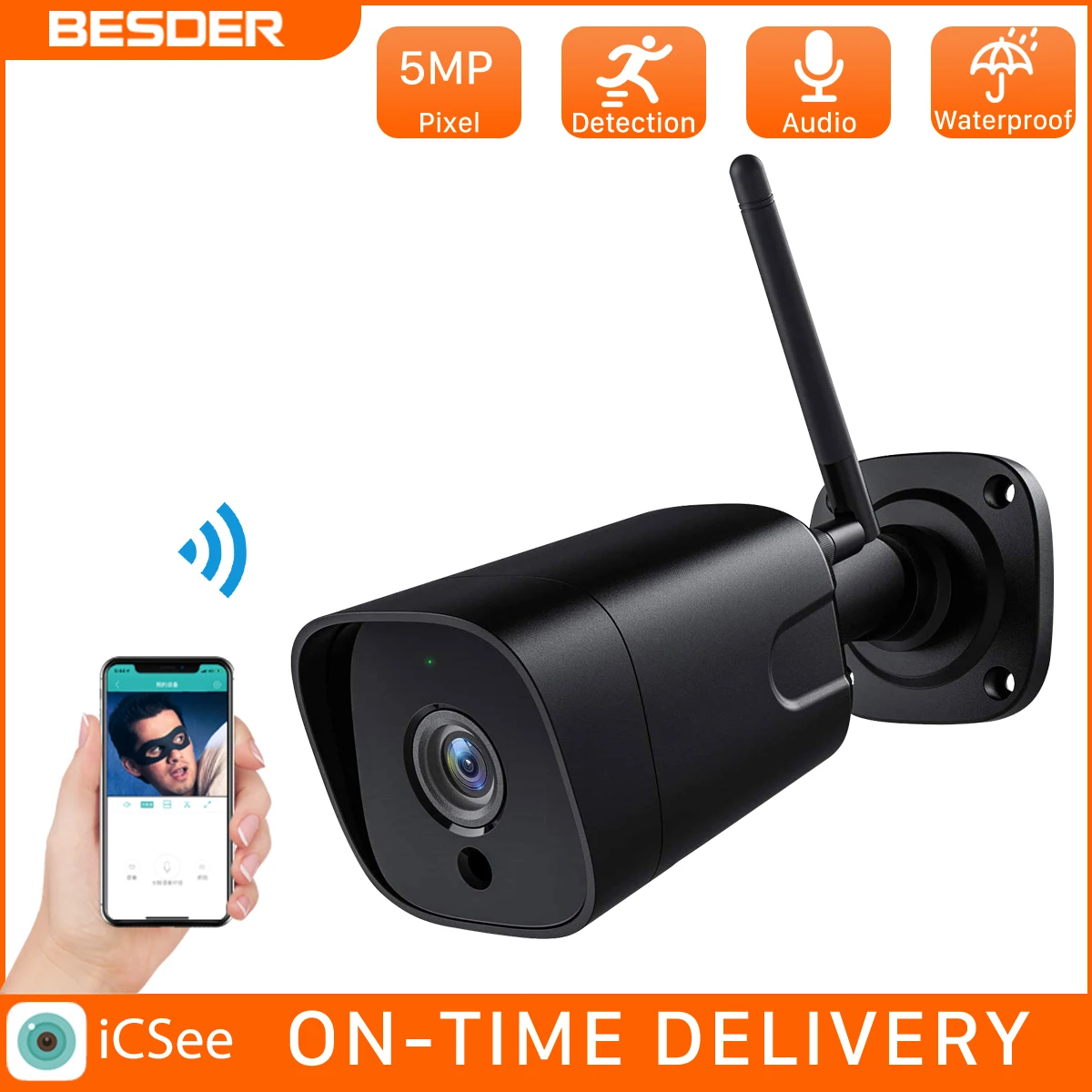 BESDER 5MP 2-Way Audio 2MP Bullet Smart IP-камера SONY Сенсор Водонепроницаемая охранная WiFi-камера