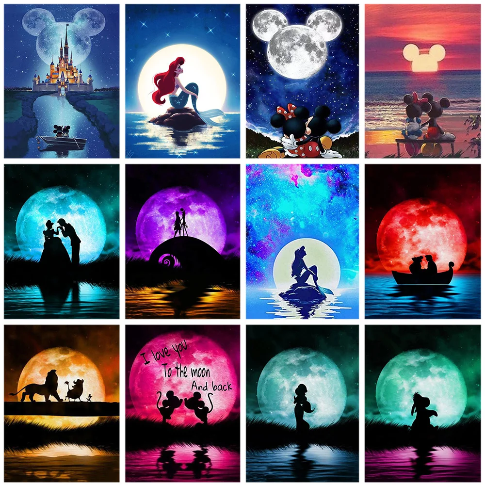 

Disney 5D Diamond Embroidery Needlework Kit Cartoon Character Princess DIY Diamond Painting Cross Stitch Home Decoration Gift