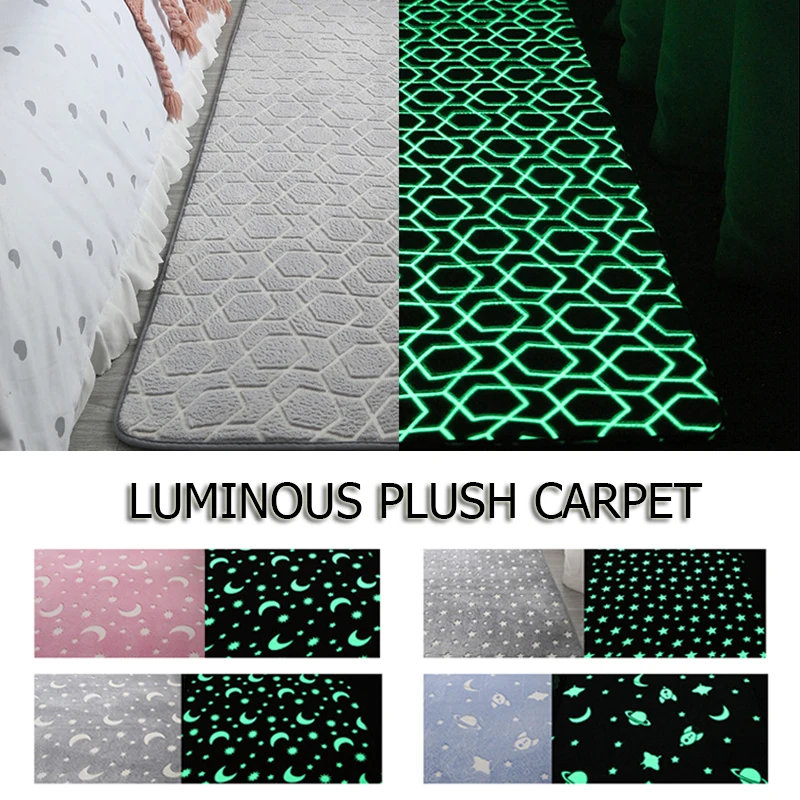 

Living Room Luminous Carpet Comfortable Plush Rug Bedroom Bedside Door Mat Water Absorption Soft Carpet Modern Antiskid Mat