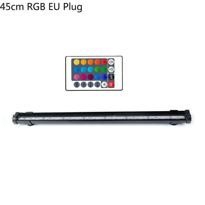 45cm RGB EU Plug Аквариум светодиодный бар светильник Водонепроницаемый садок для рыбы светильник 23/30/45/52 см подводный Водолей лампа Аквариумы Декор Светильник Инж - Цвет: 45cm RGB EU Plug