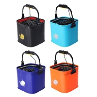 12l folding fishing bucket portable water container with net fish box tank bucket fishing tackle storage box camping appealing