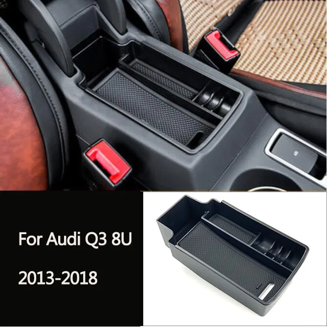 

1pc Car Accessories Central Armrest Storage Box For Audi Q3 8U 2013-2018 Console Glove Tray Holder Case Container Car Styling